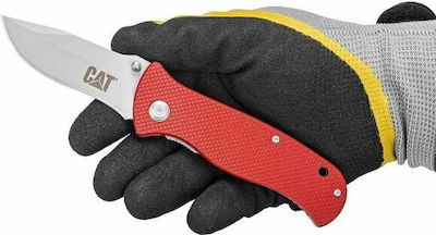 CAT Drop Point Pocket Knife Red with Blade made of Stainless Steel