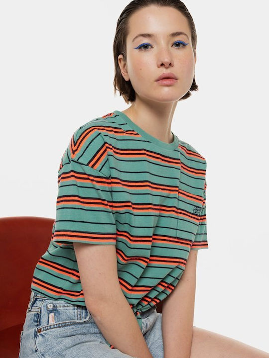 Superdry Women's Oversized T-shirt Striped Green