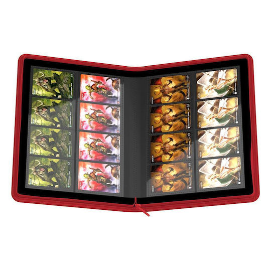 Ultimate Guard 8-Pocket Zipfolio XenoSkin Pro- Binder 4-Pocket Standard Size Red UGD010435
