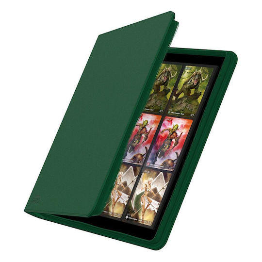 Ultimate Guard 12-Pocket Zipfolio (Quadrow) Pro- - XenoSkin Binder 12-Pocket Standard Size Green UGD010469