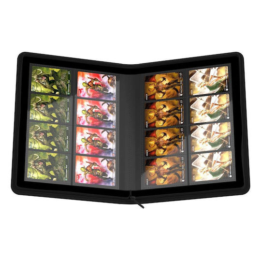 Ultimate Guard 8-Pocket Zipfolio XenoSkin Pro- Binder 4-Pocket Standard Size Black UGD010432