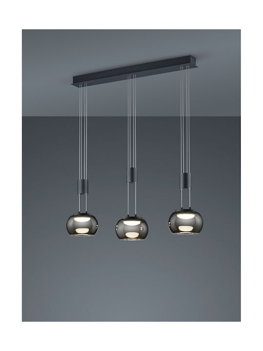 Trio Lighting Madison Pendant Light LED Rail Black