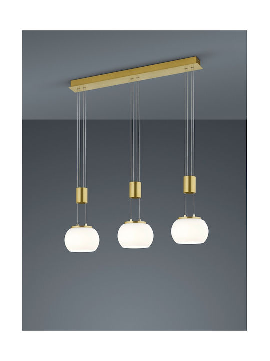 Trio Lighting Madison Adjustable Pendant Light Gold Rail 82x18x150cm