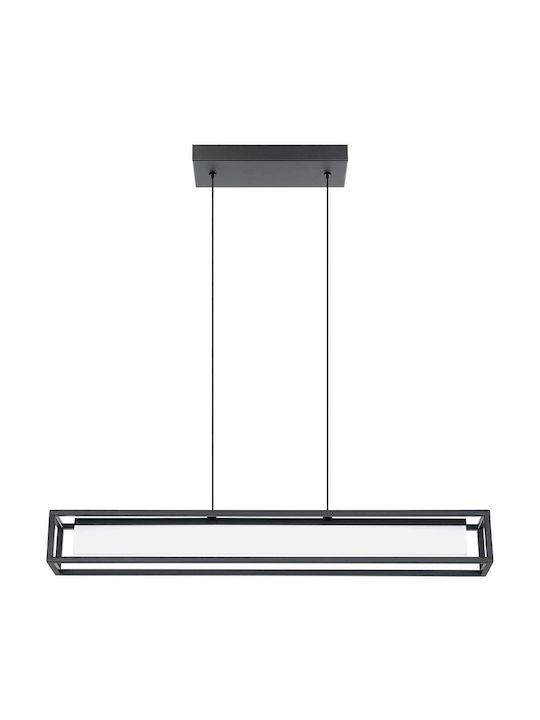 Eglo Gualajo Pendant Light LED Rail with Warm White Light Black