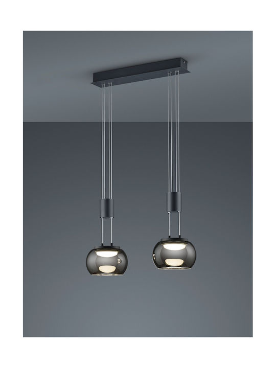 Trio Lighting Madison Lustră LED Calea ferată Negru