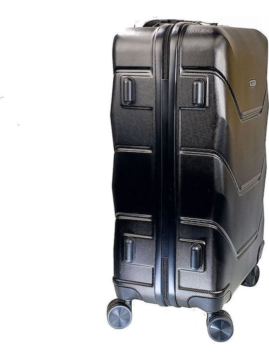Y Not? Medium Hard Black Suitcase with 4 Wheels Height 64cm