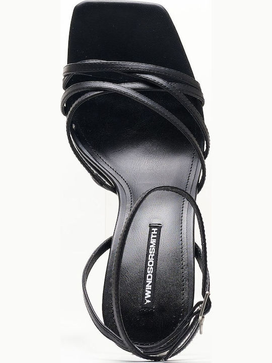 Babygirl Leder Sandalen Schwarz