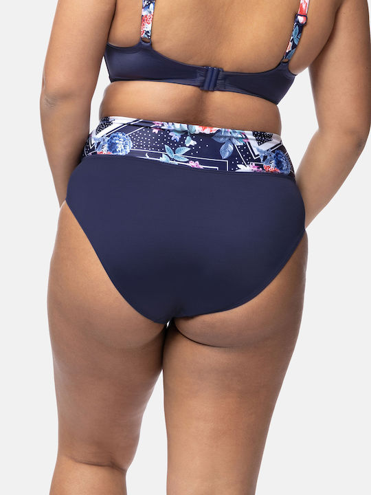 Monaco Bikini Slip Hohe Taille Blau