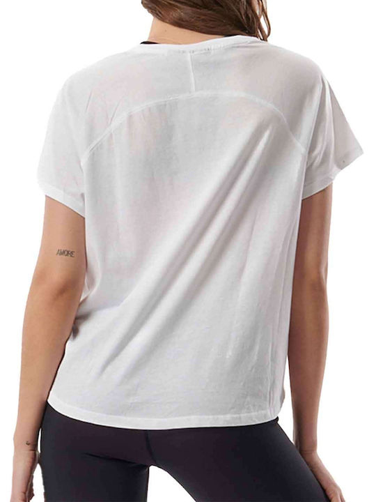 Body Action Damen Sportlich Oversized T-shirt Weiß