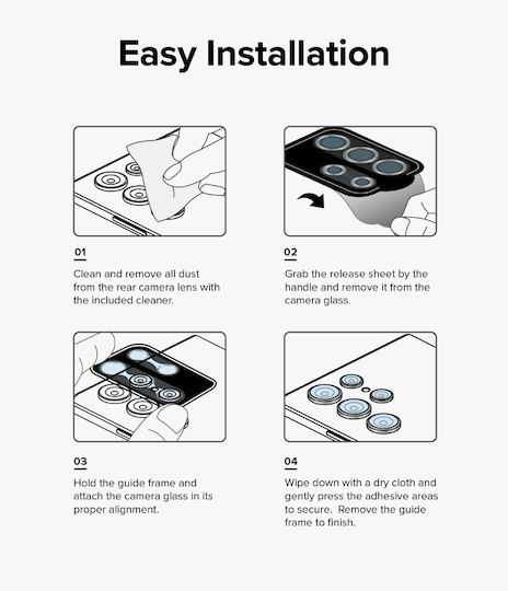 Ringke Camera Protection Tempered Glass Black for the Galaxy S23 / S23+