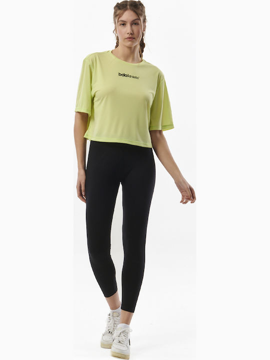 Bluze Damă Crop Uscare Rapidă Lime
