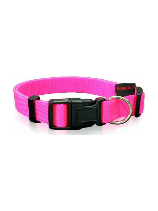 Pet Interest Plain Line Dog Collar In Pink Colour Medium 20mm x 32 - 50cm