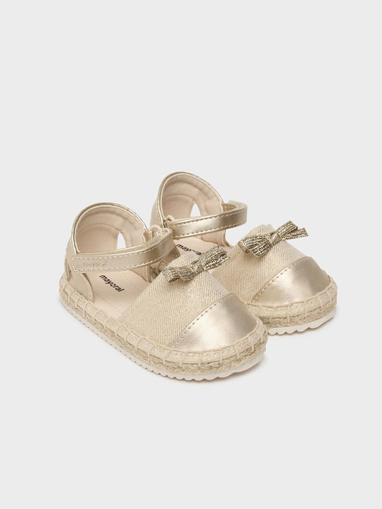 Kids Espradrilles with Hoop & Loop Closure Gold