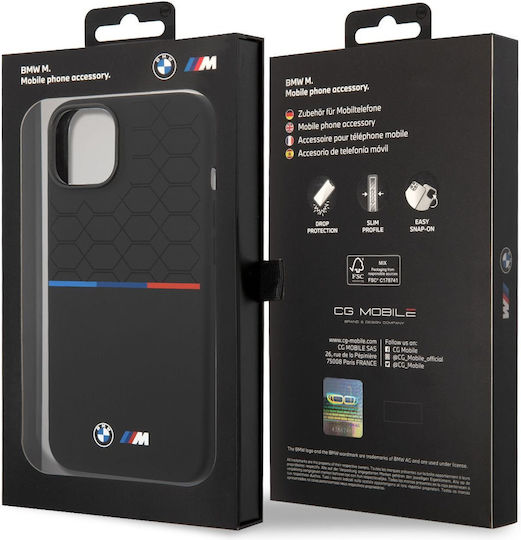 BMW Tricolor Back Cover Σιλικόνης Μαύρο (iPhone 14 Plus)