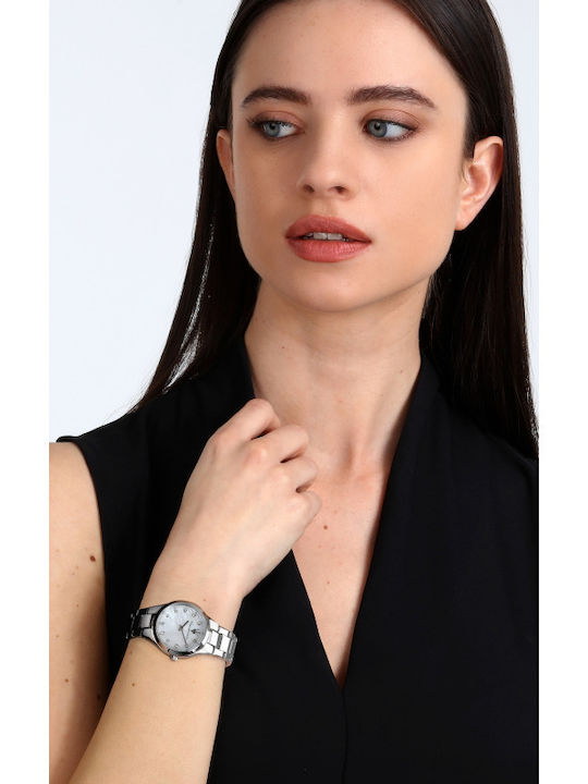 Maserati Damen Uhr mit Silber Metallarmband
