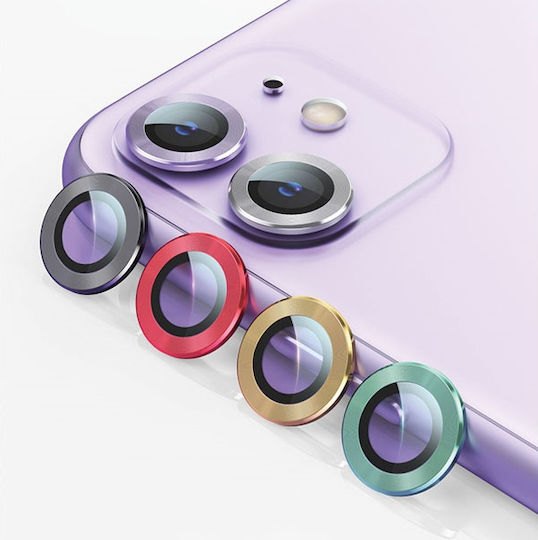 Usams Metal Rings Προστασία Κάμερας Tempered Glass Μωβ για το iPhone 11