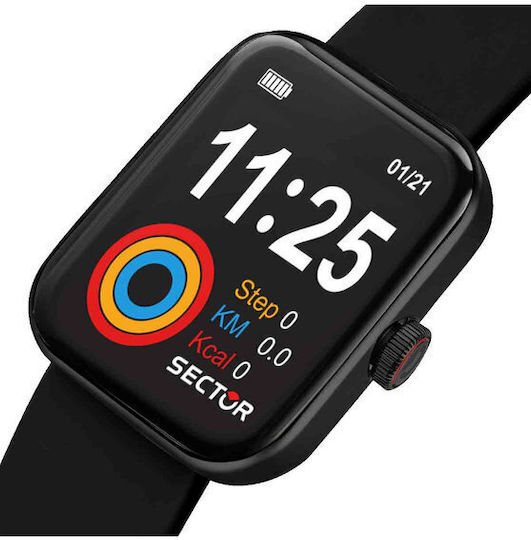 Sector S03 Gift Set Smartwatch mit Pulsmesser (Black Synthetic Strap)