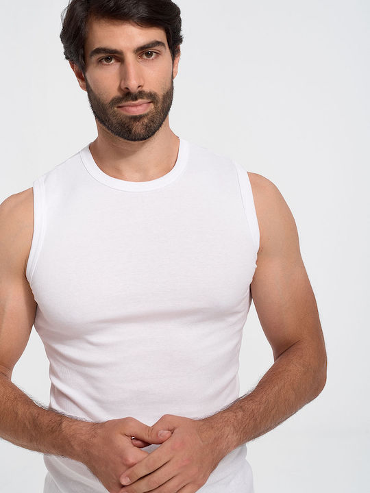Tricou De Corp Pentru Bărbați Fără Mâneci În Culoare Albă