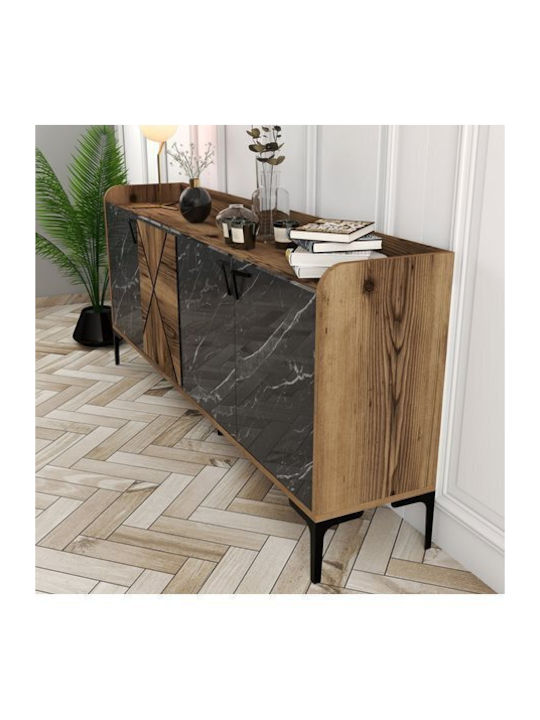 Bufet Black / Walnut 180x35x78cm