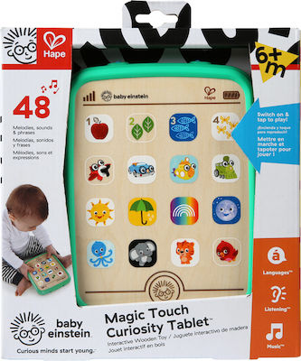 Hape Baby-Spielzeug Curiosity Tablet aus Holz mit Sounds für 6++ Monate