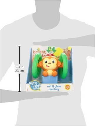 Bright Starts Βρεφικό Παιχνίδι Roll & Glow Monkey Toy με Φως και Ήχους για 6+ Μηνών