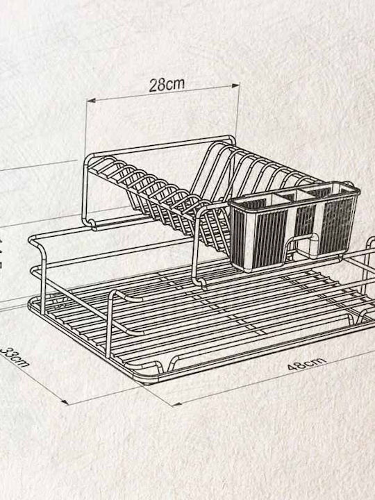 Tekno-Tel Στραγγιστήρι Νεροχύτη Μεταλλικό Μαύρο 48x33x25cm