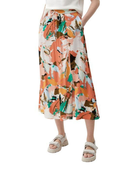 s.Oliver High-waisted Midi Skirt Papaya