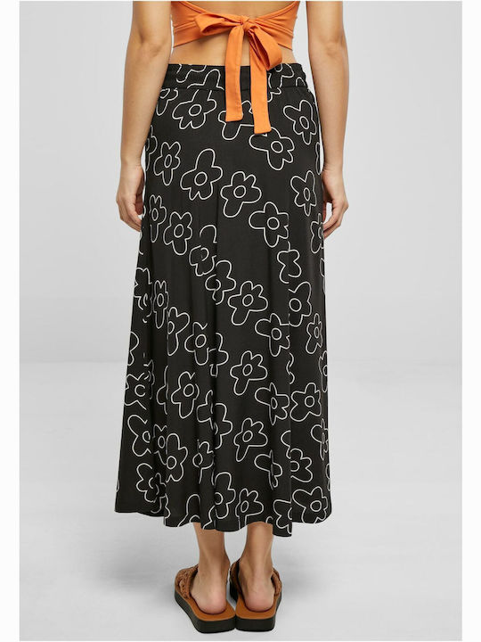 Urban Classics TB4099 Midi Skirt Floral in Black color