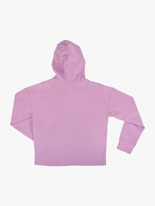 Kids Sweatshirt Cardigan Cotton with Hood Lilac