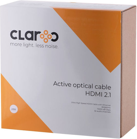 Claroc HDMI 2.1 Кабел HDMI мъжки - HDMI мъжки 20м Черен