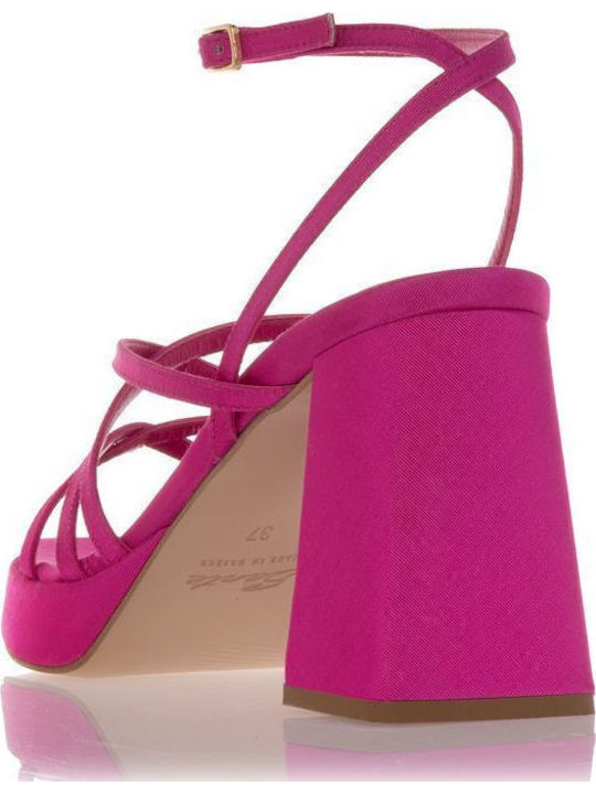 Stoff Sandalen Fuchsie