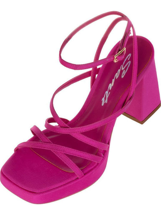 Stoff Sandalen Fuchsie