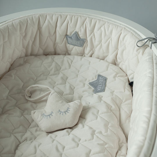 La Millou Velvet Crib Bumpers Classic Inside Wind Blue 25x210cm