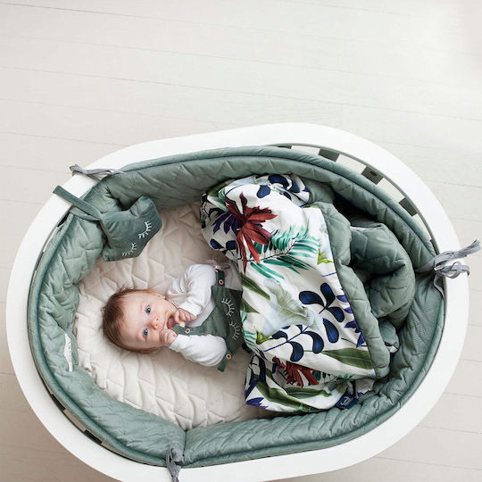 La Millou Velvet Crib Bumpers Classic Inside Wind Blue 25x210cm