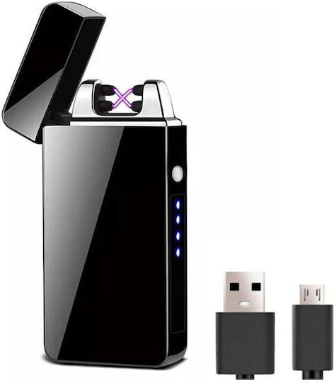 Αντιανεμικός Αναπτήρας Ηλεκτρικός Τύπου Plasma σε Μαύρο χρώμα