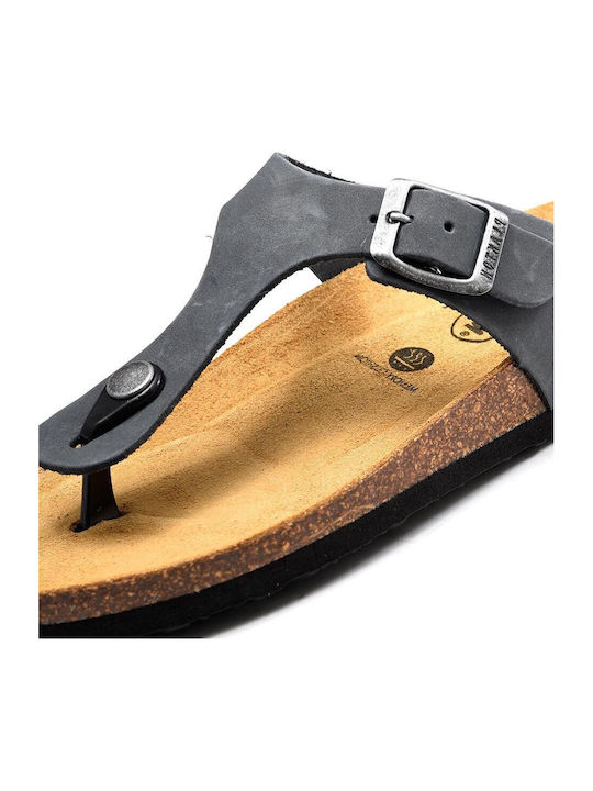 Leather Women's Flat Sandals Nobuck Grigio