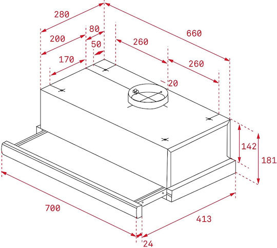 Teka TL 7310 Συρόμενος Απορροφητήρας 70cm Inox