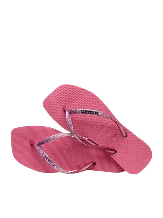 Square Glitter Damen Zehentrenner in Rosa Farbe