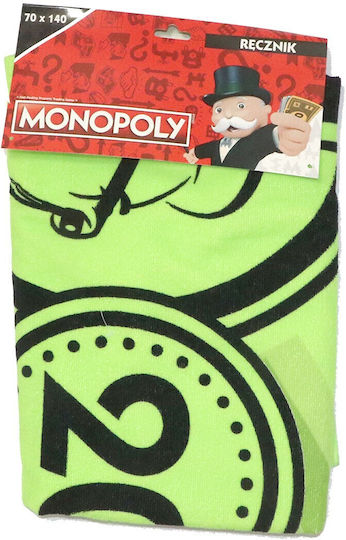 Hasbro Monopoly Παιδική Πετσέτα Θαλάσσης Πράσινη 140x70εκ.