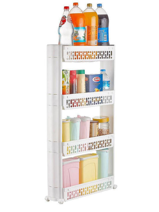 TnS Floor Bathroom Shelf Plastic with 4 Shelves 54x12x94cm