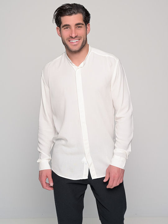 Ben Tailor Viscose 0729 Men's Shirt Long Sleeve White BENT.0729