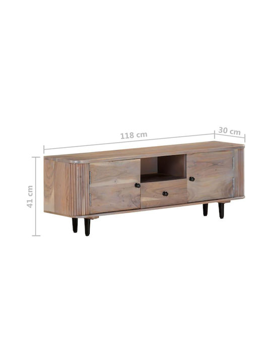 TV Stand from Solid Wood Beige L118xW30xH40cm
