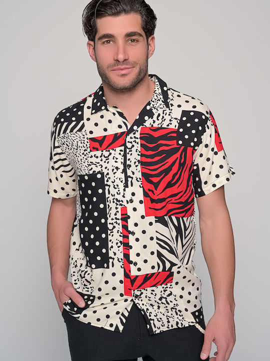 Ben Tailor Leopard 0738 Πουκάμισο White/Red