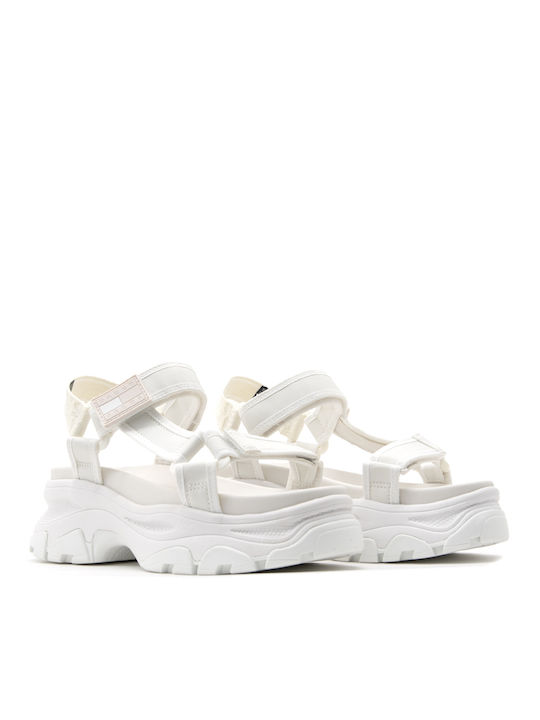 Tommy Hilfiger Γυναικεία Σανδάλια Sporty σε Λευκό Χρώμα