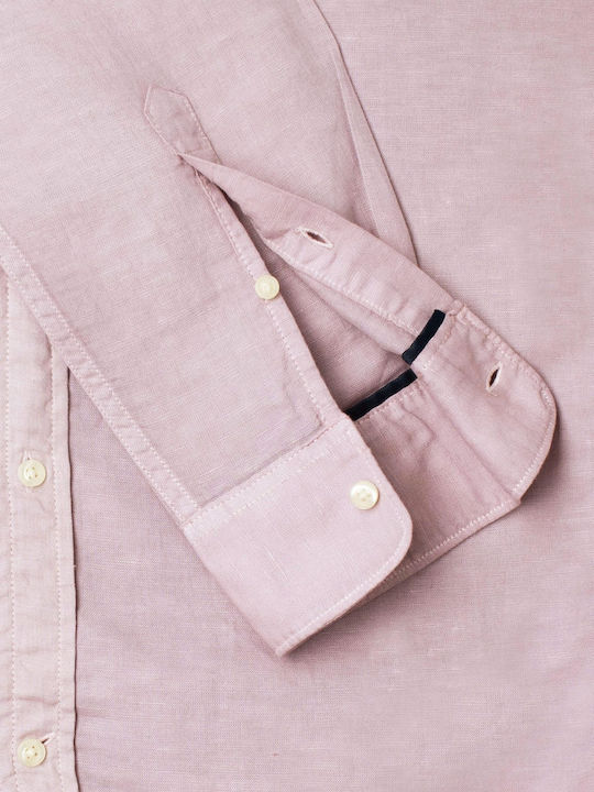 Parker Langärmeliges Herrenhemd in Normale Passform Rosa Bleach
