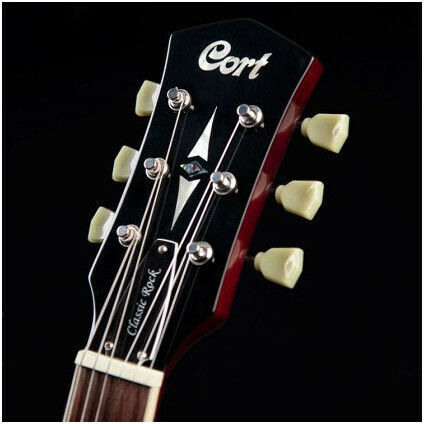 Cort Classic Rock CR250 Elektrische Gitarre Einfacher Schnitt mit HH Tonabnehmerkonfiguration Antique Amber