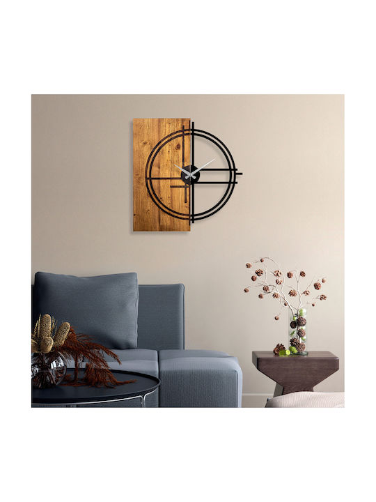 Wallity 3D Ceas de Perete Lemn Maro 58x56cm