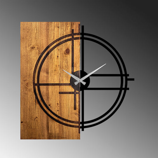 Wallity 3D Wall Clock Wooden Brown 58x56cm