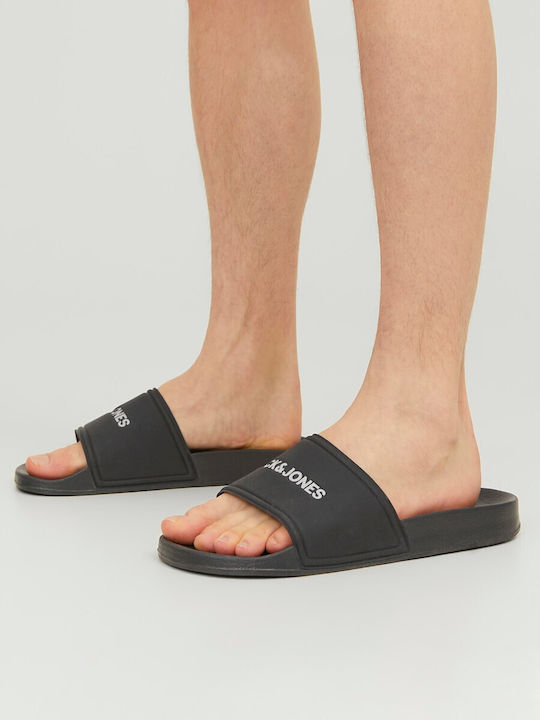 Jack & Jones Ανδρικά Slides Μαύρα