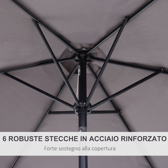 Umbrelă Rotundă Metalică Gri Φ2.7xÎ2.35m